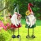 Metal Gnome Yard Art Outdoor Garden Gnome Statue 18 Inch Gnome Figurine Decorative Stakes for Holiday Christmas Lawn Patio Yard Garden Decor-2 PCS